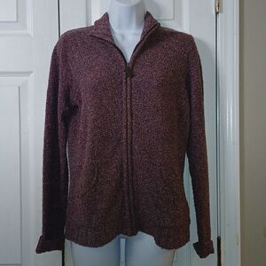 Columbia purple white marble zip up sweater cardigan  jacket Sz M EUC